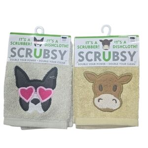 SCRUBSY DISHCLOTH & SCRUBBER SET OF 2 NWT